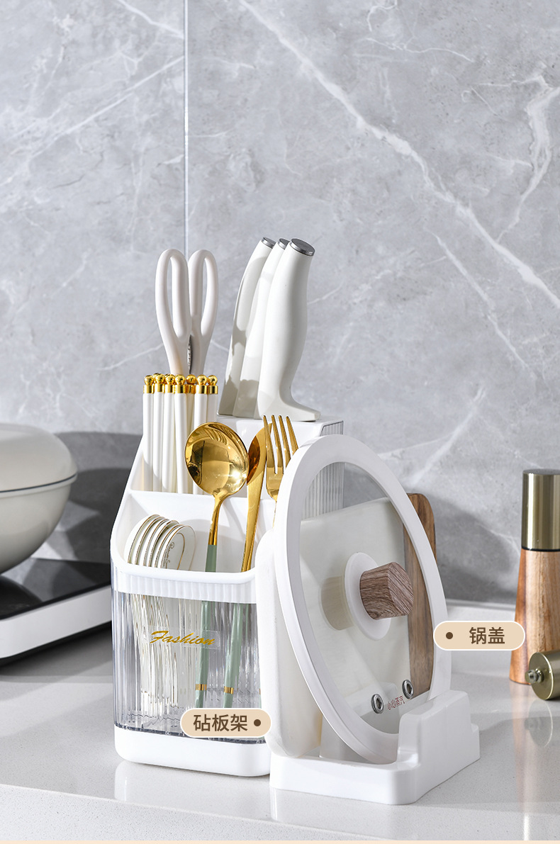 Multi-functional kitchen storage rack, chopstick holder, countertop, cutting board rack, knife storage rack, pot lid rack, cutting board rack 筷笼 pic 9