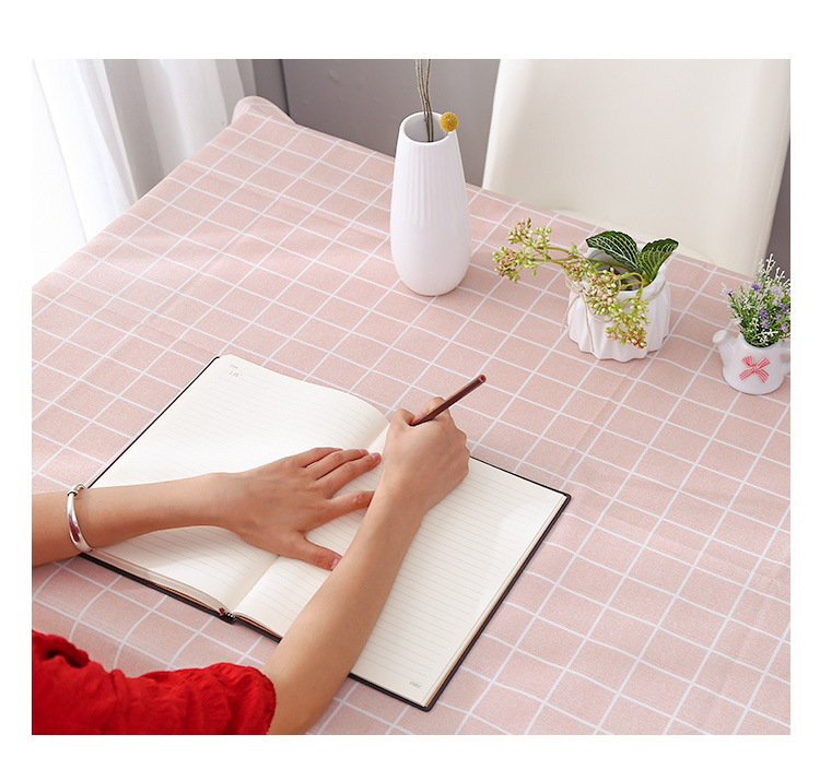 Wholesale of home fresh and clean checkered waterproof tablecloths, oil-proof and heat-resistant PVC tablecloths for living room dining tables pic 9