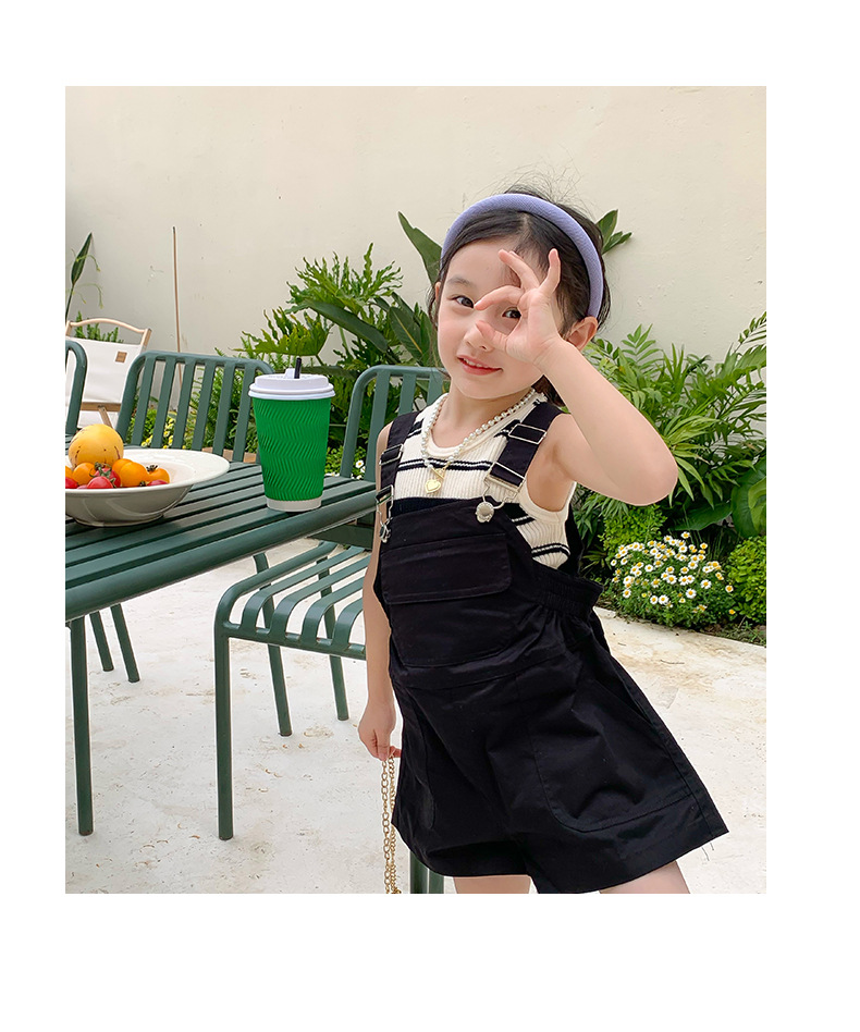 黑色背带裤女宝宝2023年新款夏季女童洋气牛仔裤儿童夏装韩国牛仔详情14