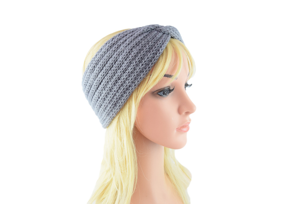 European and American knitted cross-wool hair bands, ear-protecting headbands, hand-woven headbands, flat, fashionable and warm autumn and winter hair accessories pic 28