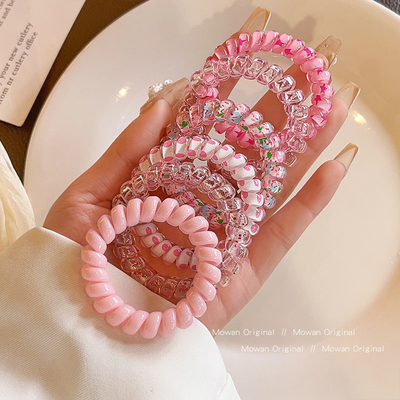 Korean-style girl ~ High-quality grapevine telephone line hair tie, summer versatile hair cord, high appearance level, durable hair accessory pic 8