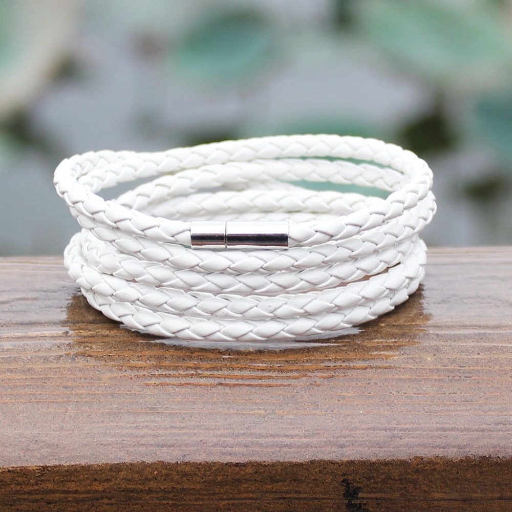 Wholesale of new style bracelets, colorful punk couple bracelets, multi-layer PU leather for men and women, charming leather pic 6