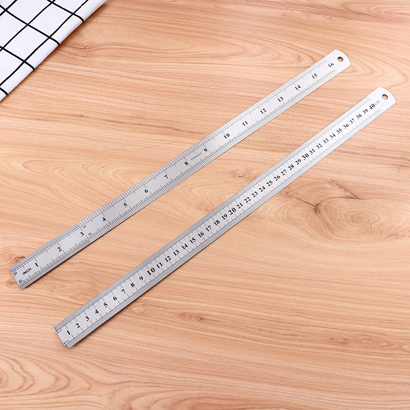 钢尺40cm公分钢直尺子不锈钢直尺子办公文具金属尺子0.5文具批发详情23