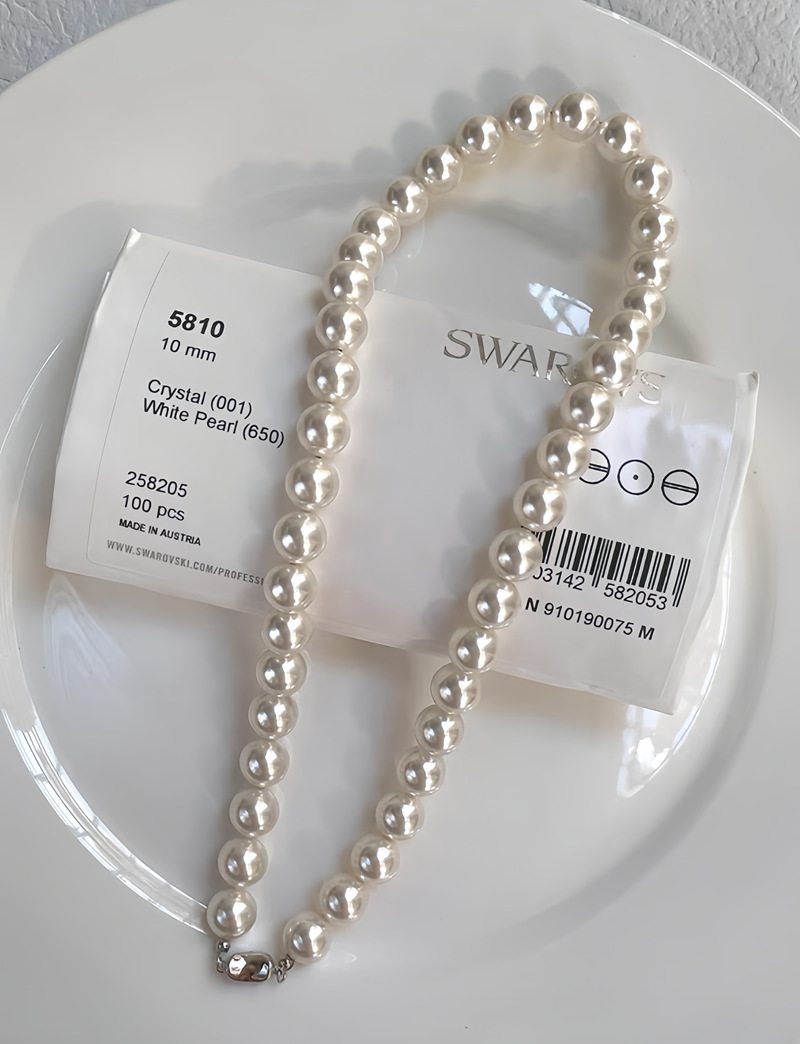 施家仿澳白珍珠项链女轻奢小众高级感春夏气质叠戴锁骨颈链2024详情12