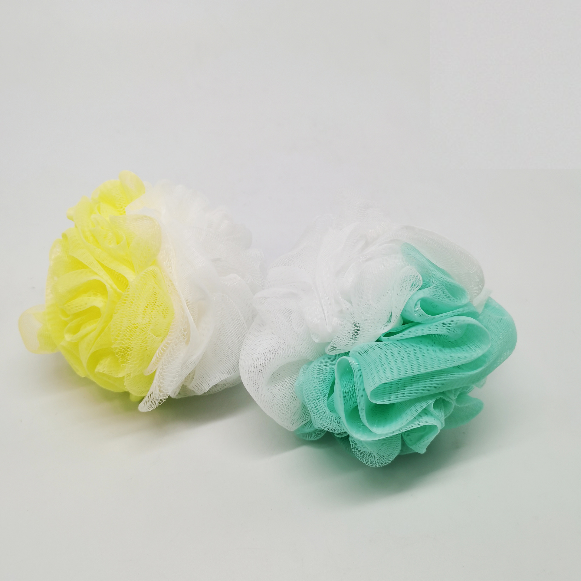 沐浴球源头工厂爆款素色超柔沐浴球双拼色不散沐浴花可定制各款式详情11