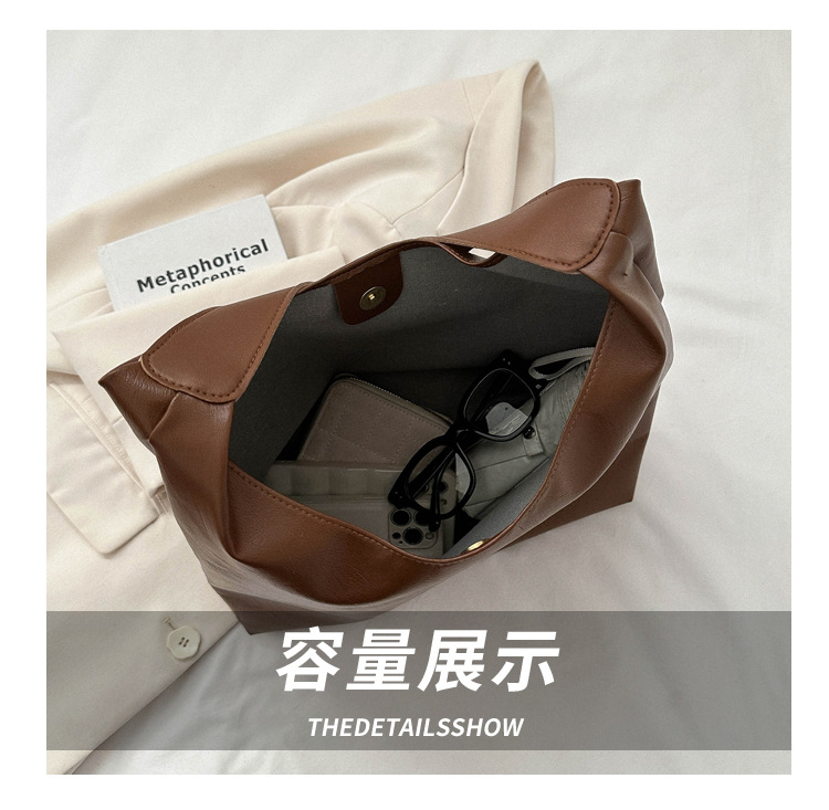 洋气感包包通勤托特包女2023新款潮纯色质感单肩包今年流行腋下包详情8