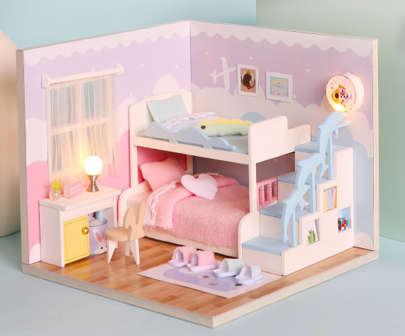 diy mini handmade house model, puzzle, birthday gift, toy pic 4