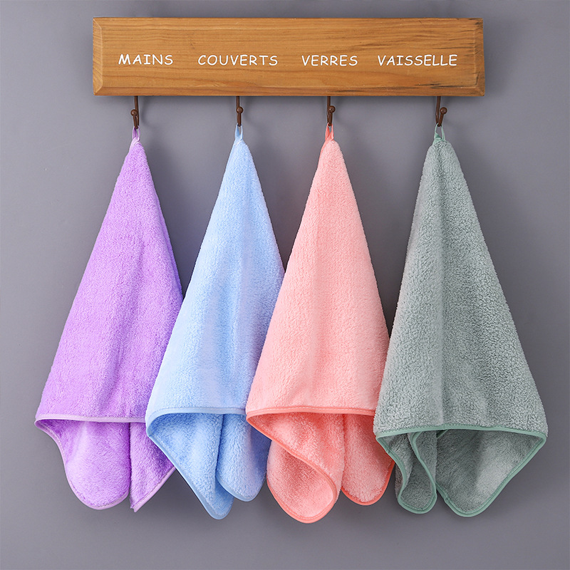 Thickened coral fleece towel, soft and absorbent, five-pack household adult face towel, gift towel logo pic 5