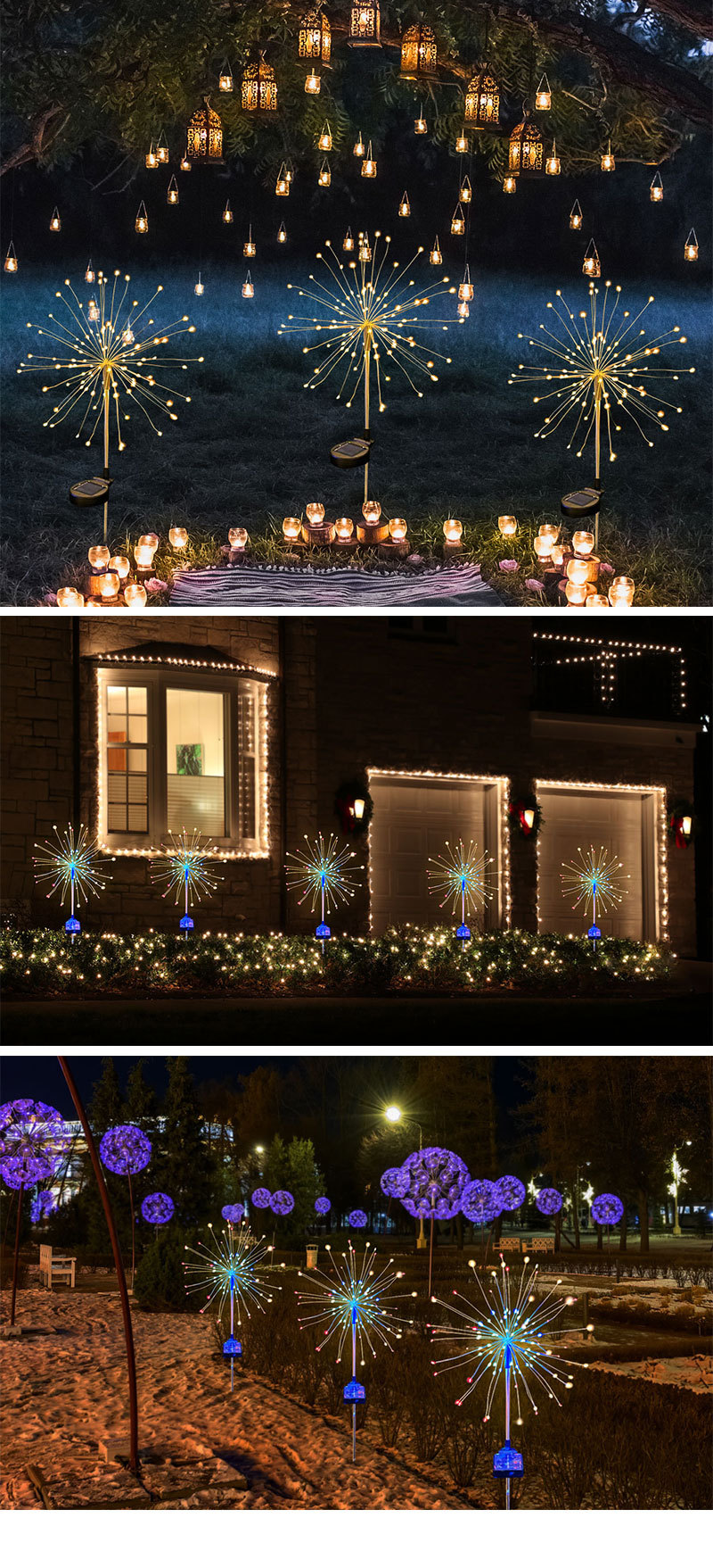2022 Creative Landscape Lights, Courtyard lawn Decorative Lights, ground Insert Fireworks and Colored Lights, Multi-functional solar smoke and fireworks lights pic 8