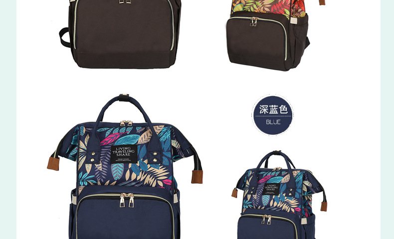 Factory direct sales Maple Leaf Mom Bag, multi-functional waterproof silk material upgraded version dry and wet separation double-shoulder baby bag pic 19