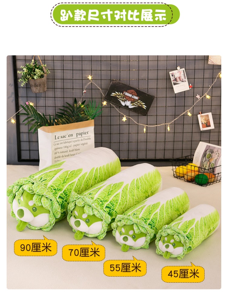 Wholesale of creative cartoon vegetable dog dolls, cabbage dog cushions and plush toys of the same style as those on Xiaohongshu pic 8