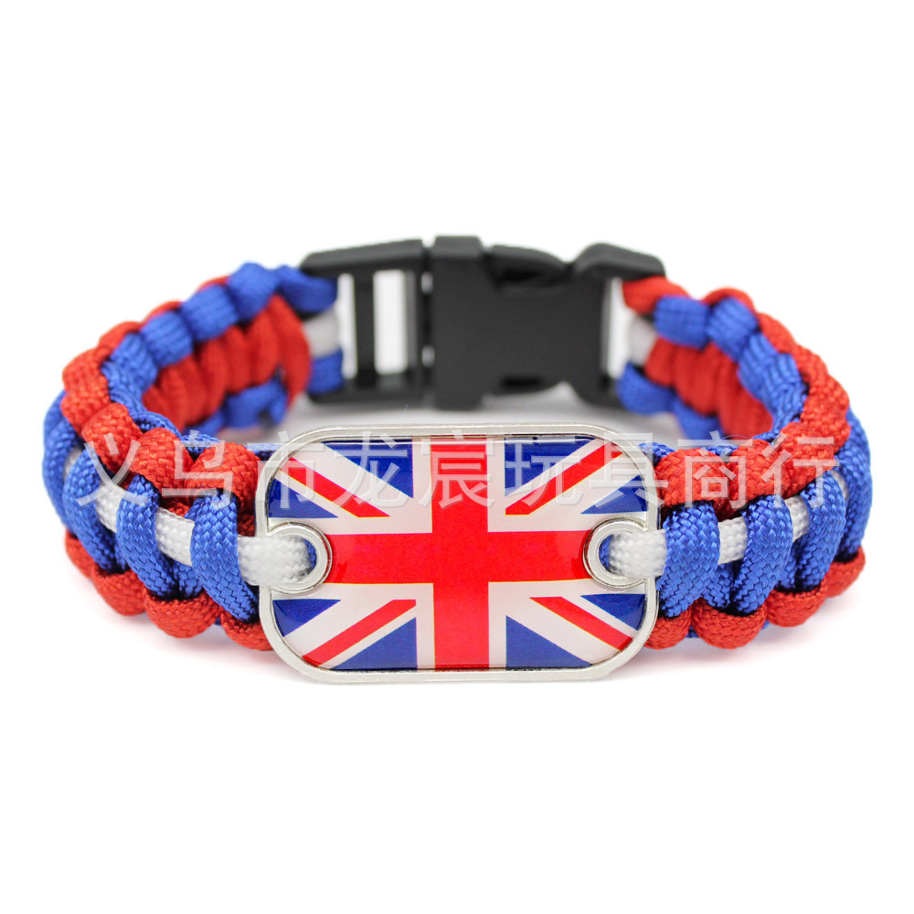 供应圭亚那国旗手链世界各国国旗伞绳编织手链户外救生手镯详情9