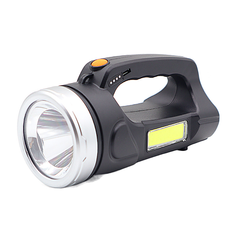 手电筒强光大功率户外应急巡逻手提探照灯USB充电带侧灯野营户外详情5