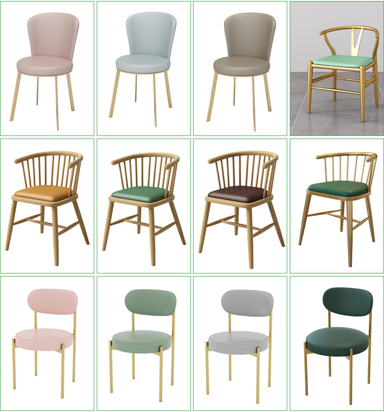 西餐厅轻奢铁艺餐椅甜品店奶茶店桌椅咖啡厅实木椅子卡座沙发桌椅详情15
