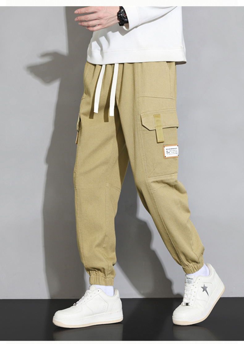 Pantalones de carga hombres 2023 nuevo otoño marca de moda juvenil holgada versátil pies de túnica para hombres tamaño grande pantalones casuales para hombres pic 16
