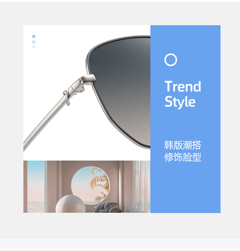 女士大框太阳镜 方形偏光墨镜女个性大框遮阳镜高清偏光墨镜现货详情6