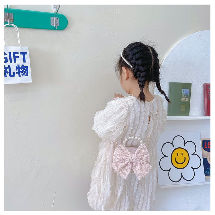 可爱女童斜挎包小香风时尚儿童手提斜背包包公主淑女珍珠包单肩包详情24