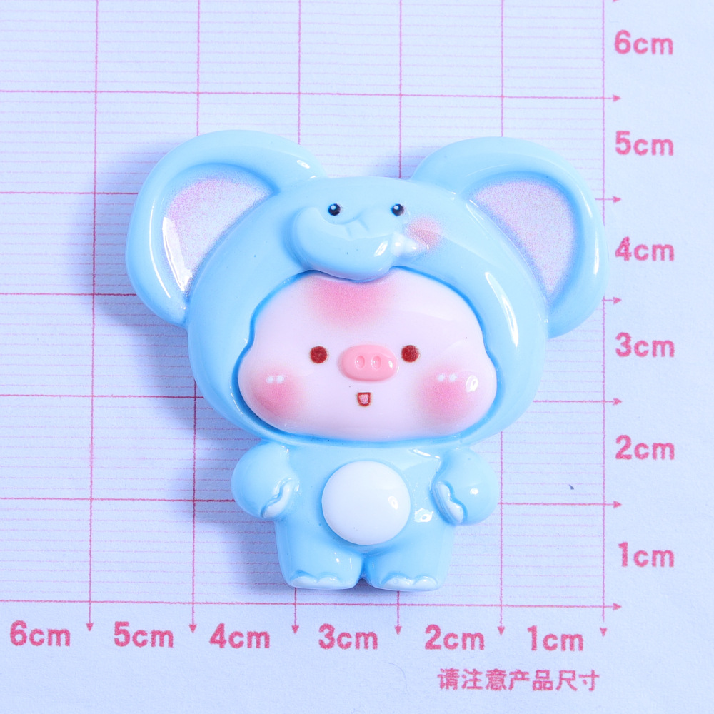 大卡猪猪变装diy奶油胶自制冰箱贴水杯贴饰品材料树脂配件详情6