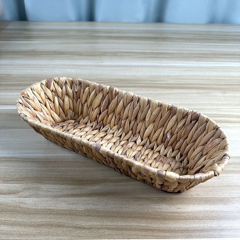 家用零食收纳篮创意草编葫芦草编织果盘刀叉篮小吃编织篮面包篮子详情4
