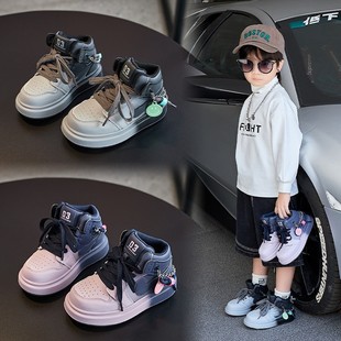 儿童AJ童鞋2022年秋冬款女童加绒高帮运动鞋二棉男童休闲板鞋潮牌详情14