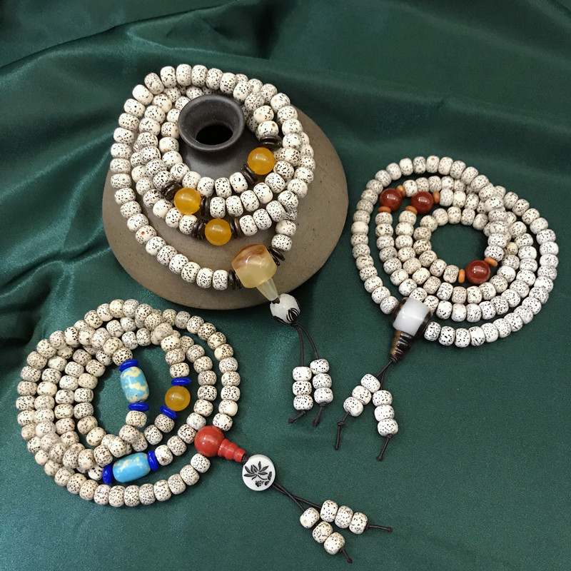 Mini Star and moon Bodhi seed bracelet, Shoushan charcoal-burned cat artistic and retro double and single loop bracelet and jewelry wholesale pic 3