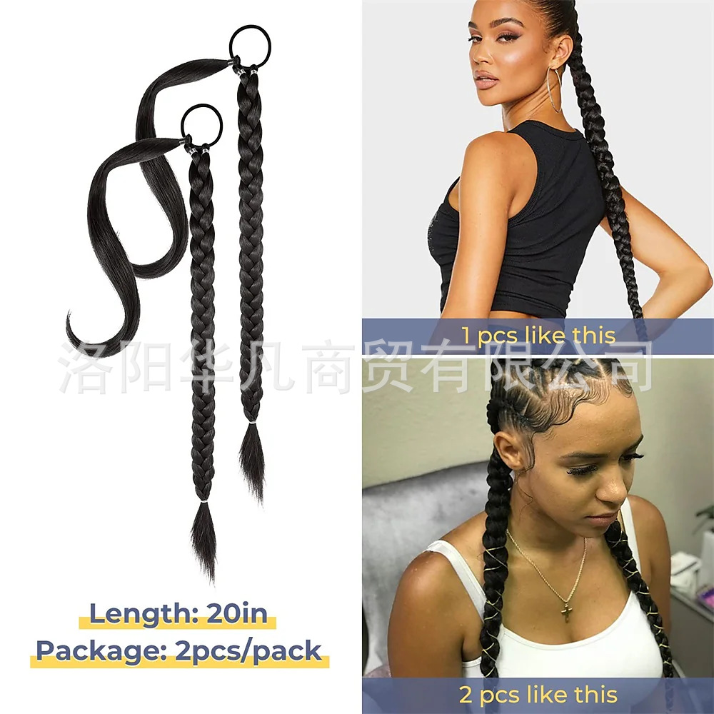 Huafan peluca cola de caballo mujer wrap wrap extensión cola de caballo sintético cola de caballo de boxeo en stock comercio exterior pic 4
