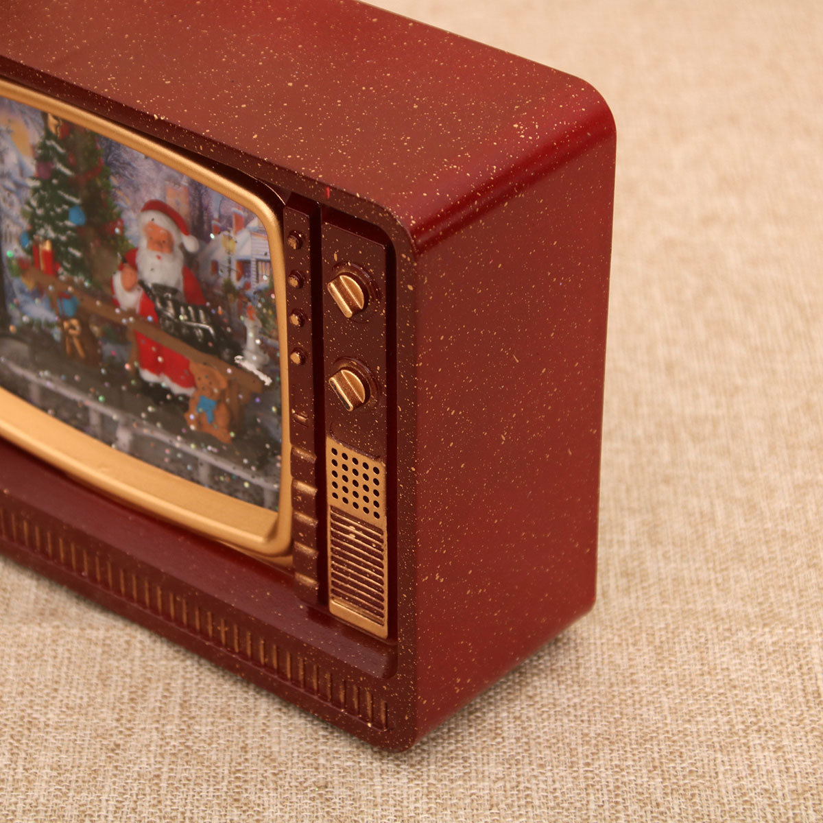 新款圣诞节音乐飘雪注水电视机夜灯礼物摆件圣诞节装饰品八音盒详情12