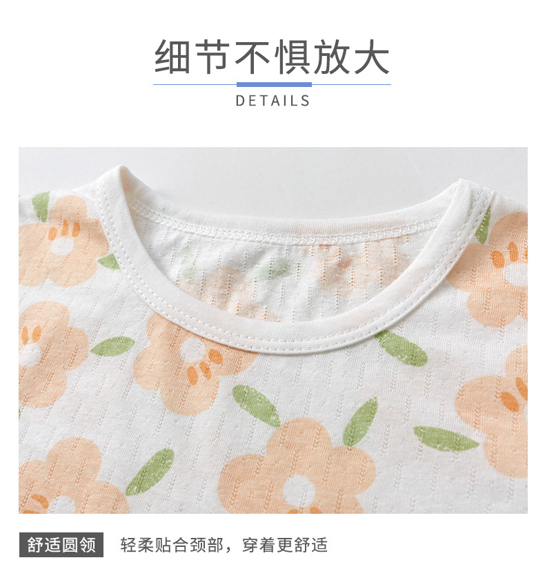 男女宝宝套装薄款纯棉婴儿睡衣小童夏装小孩分体短袖短裤家居服详情17