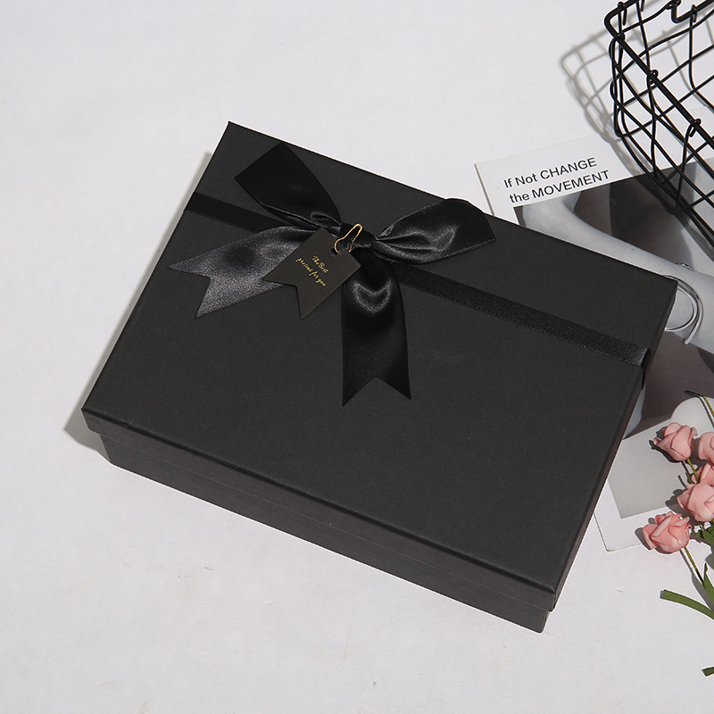 Black gift box, empty box, wholesale gift box, birthday souvenir gift box, present box, super large and high-end gift packaging box pic 9