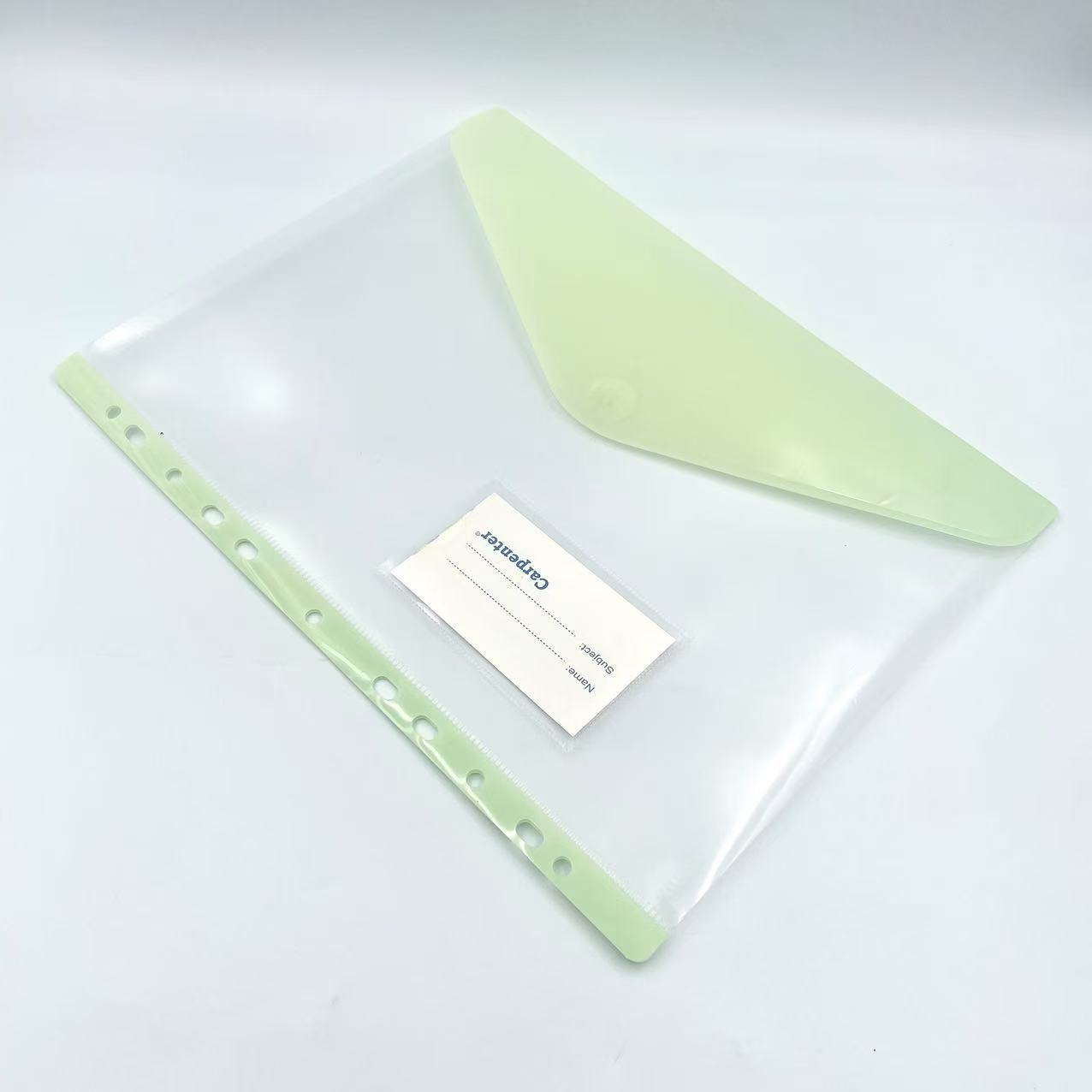 A4彩边活页透明11孔魔术贴文件袋插页资料册试卷收纳整理夹详情8