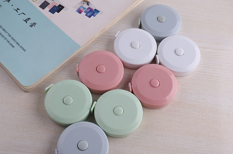 1.5-meter Nordic-style plastic mini tape measure, automatic telescopic inch measuring soft leather tape measure, foreign trade logo gift pic 19