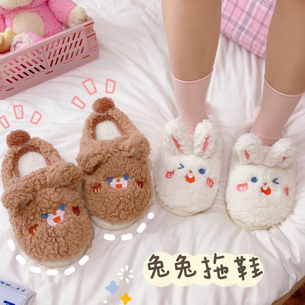 新款冬季包跟毛线棉拖鞋女加绒家居室内保暖厚底情侣月子棉鞋批发详情3