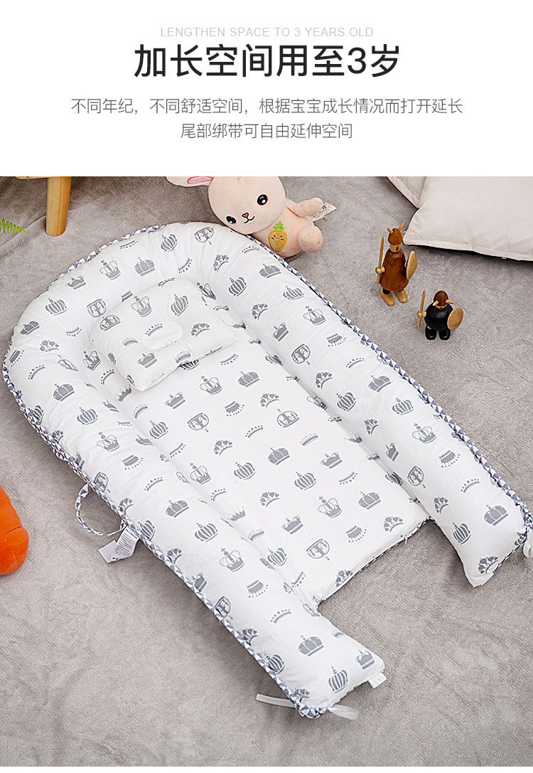 Cross-border exclusive folding, detachable and washable portable anti-pressure crib, midbed bionic fully detachable baby pillow crib pic 25