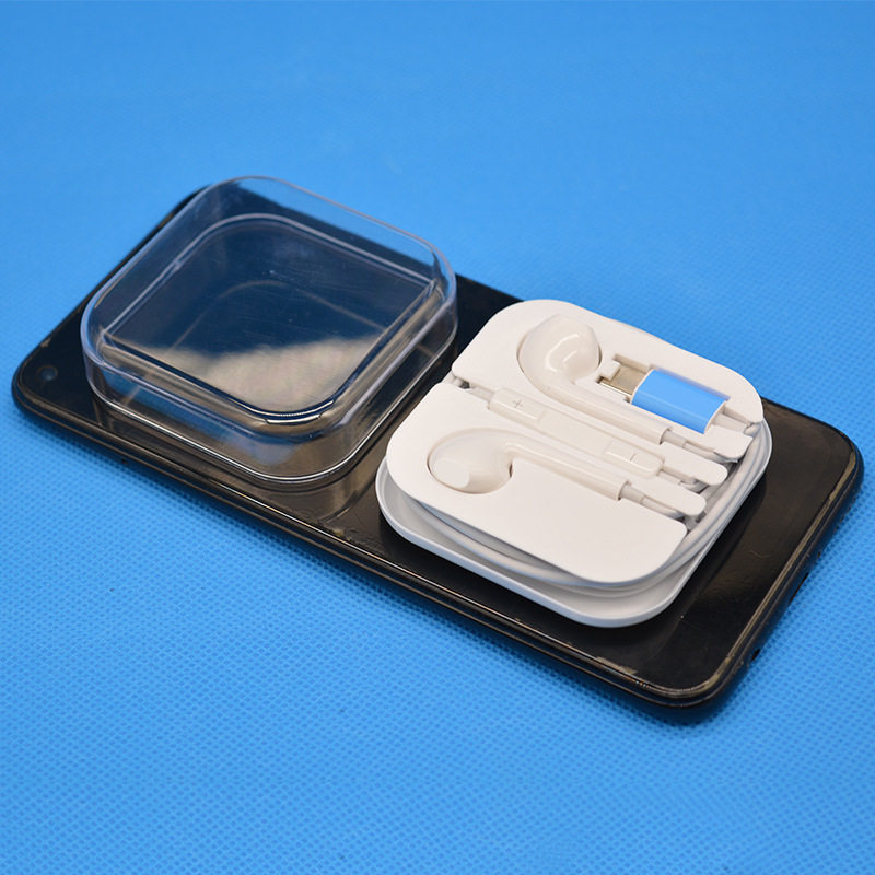 适用苹果有线耳机 typec耳机入耳式有线扁头圆头线控耳机原厂批发详情7