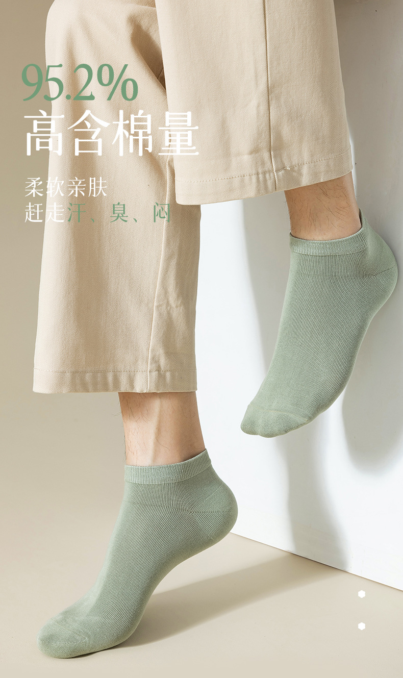 袜子男短袜春秋季薄款纯棉抗菌吸汗筒全棉夏季黑色男士船袜棉袜薄详情7