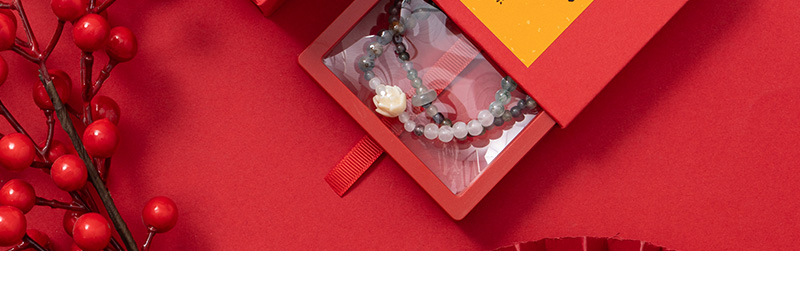 国潮批发寺庙手串盒pe收纳盒抽屉式文玩首饰包装盒诸事顺遂手镯手链盒详情22