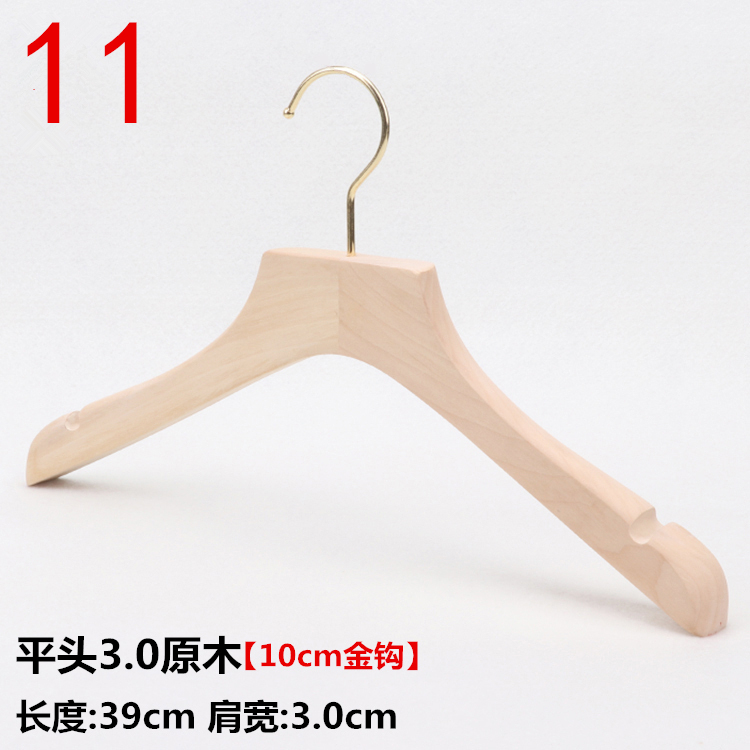 女士服装店实木衣架原木无油漆防滑木质衣撑裤挂女装衣服挂批发详情18