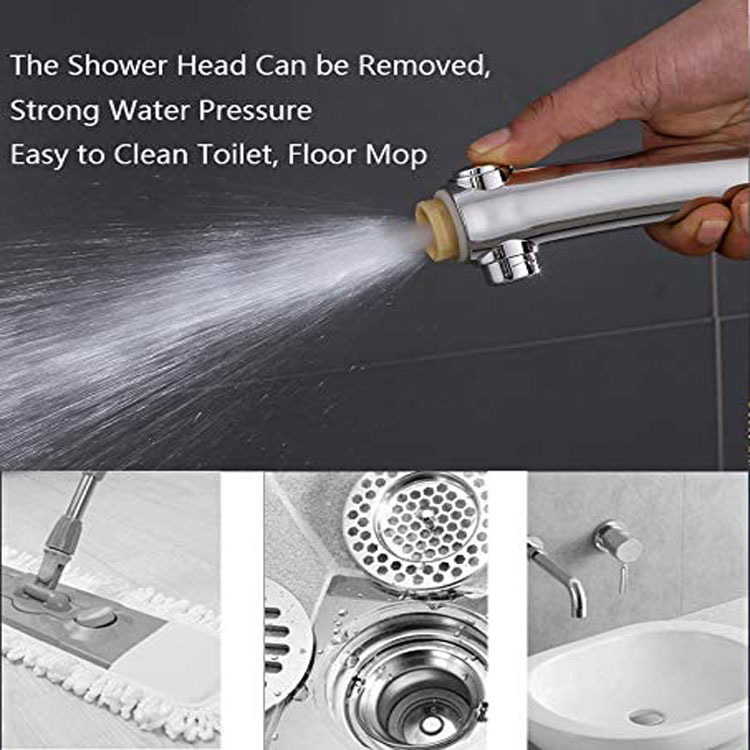 Foreign trade European and American stainless steel shower head set, 3-function handheld showerhead, 10-inch top shower head arm set pic 6