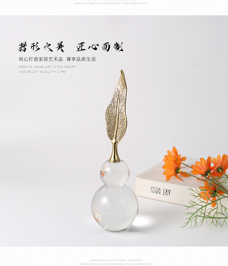 Creative crystal gourd ornaments, new Chinese-style living room, wine cabinet, study, office soft decoration and home decoration handicrafts, living room, wine cabinet, study, office opening gifts, home soft decoration ornaments pic 23