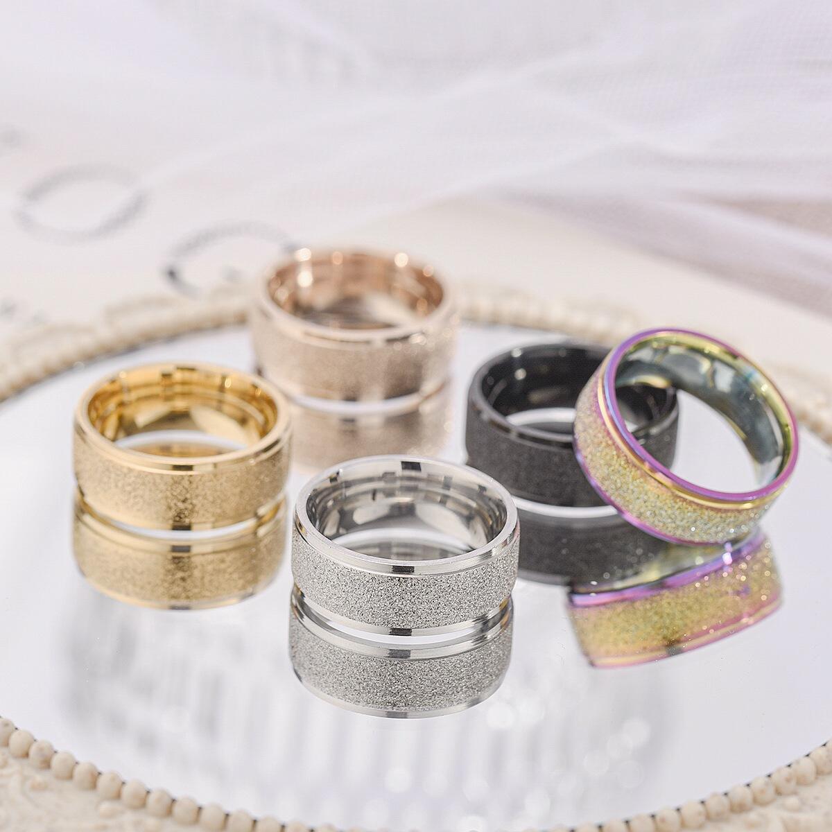 ing Trend European and American niche titanium steel frosted rings, Korean style fashionable couple rings for women, cross-border jewelry for men/domestic trend products pic 28