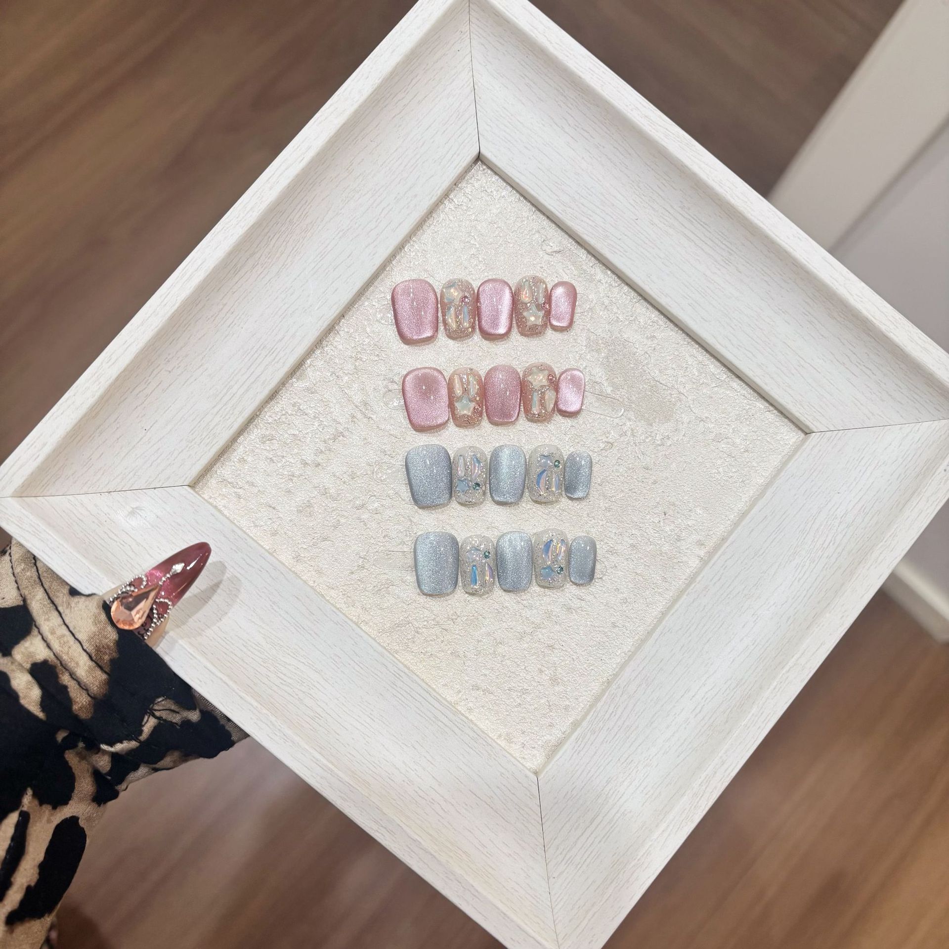 Jx春季清新新款穿戴甲片高级感纯手工制作美甲贴海洋密语粉桃芝士详情6