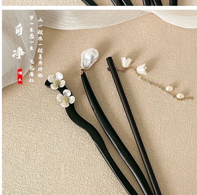 Sandalwood hairpin for women, new Chinese-style wooden hairpin, ancient style and high-end feel, wooden hair bun hairpin, simple and modern style hair hairpin pic 5