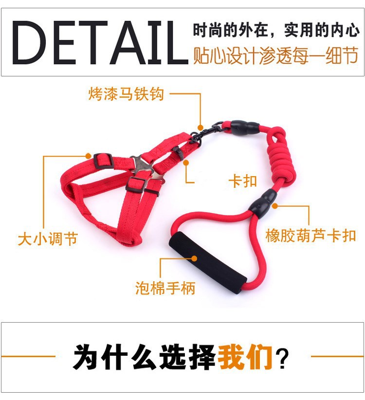 Brand new Pent chain pet supplies: Dog chains, dog leashes, dog collars, dog leashes, chest and back covers. Factory direct sales pic 5