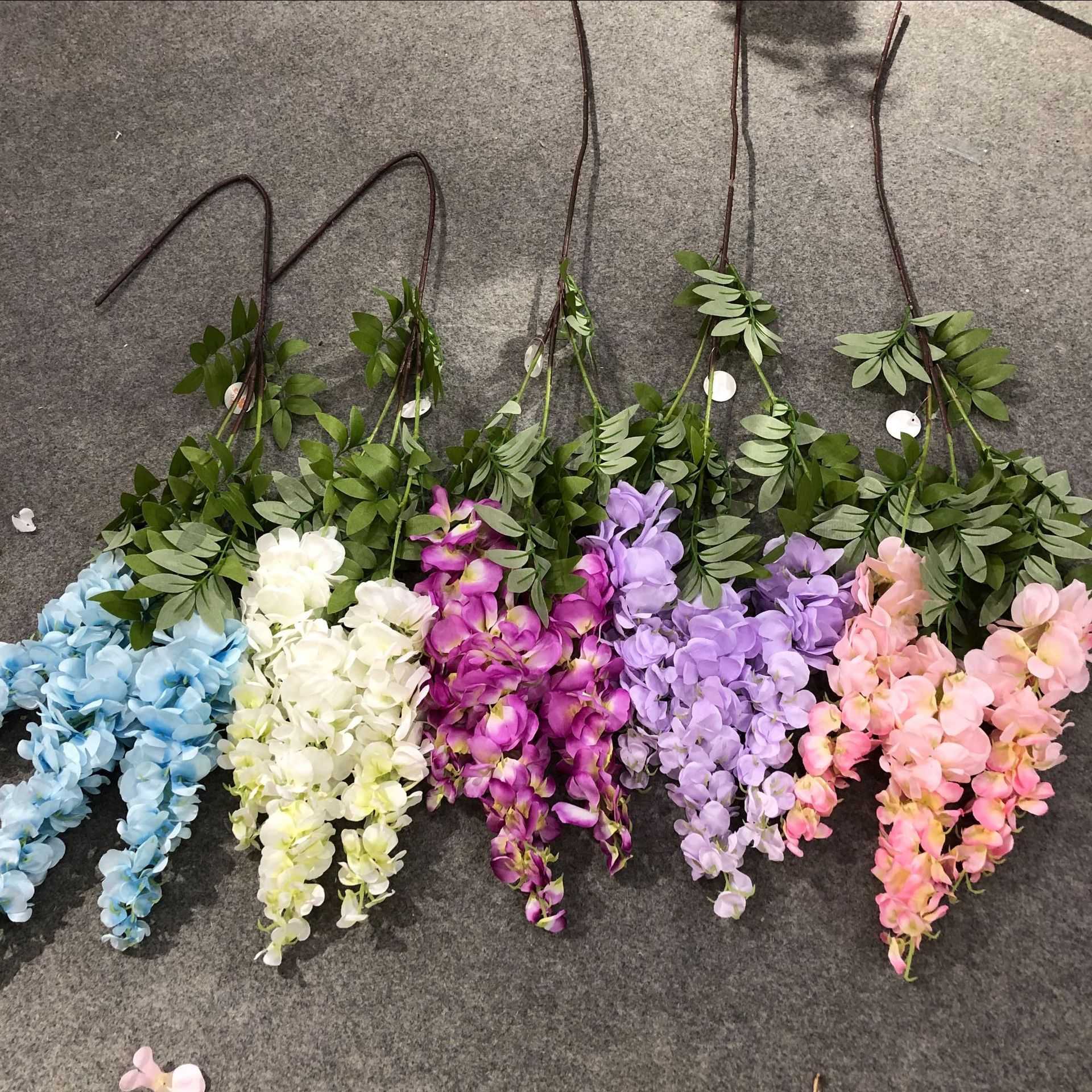 110CM simulated wisteria flower, simulated bean flower branch, bean flower strip, simulated wisteria hanging, simulated bean flower branch, wisteria strip pic 16