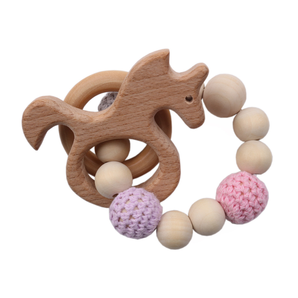 Comercio exterior bebé molar zelkova animal pulsera DIY juguetes para bebés registro natural cuentas pulsera gancho bola pulsera pic 16