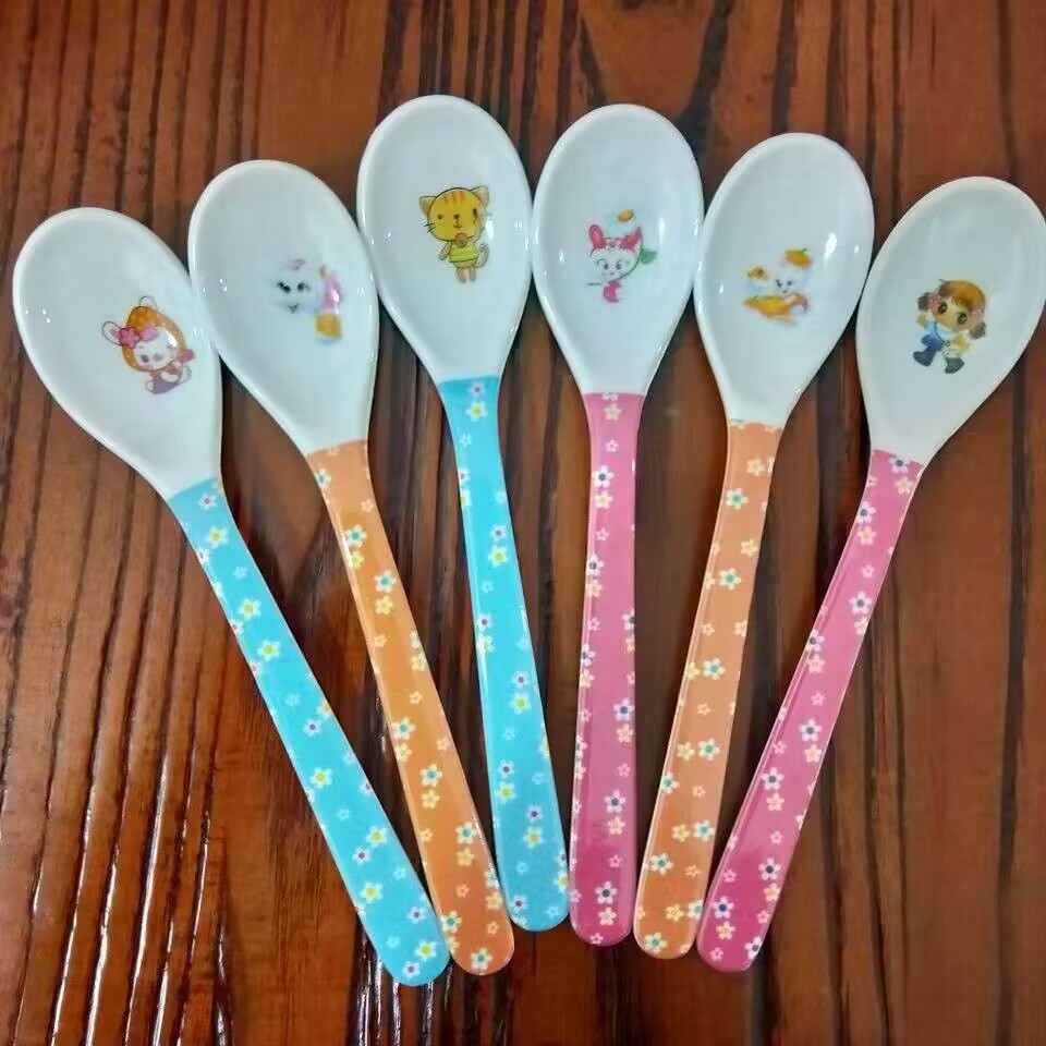 205 melamine spoons, rice spoons, resin spoons, spoons, porcelain imitation spoons, restaurant and hotel tableware, long-handled white spoons wholesale pic 1