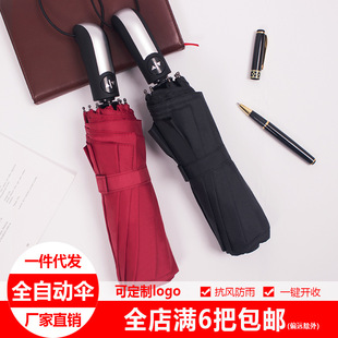 男士大号双人商务折叠雨伞黑胶遮阳广告太阳伞三折晴雨伞批发定制详情9