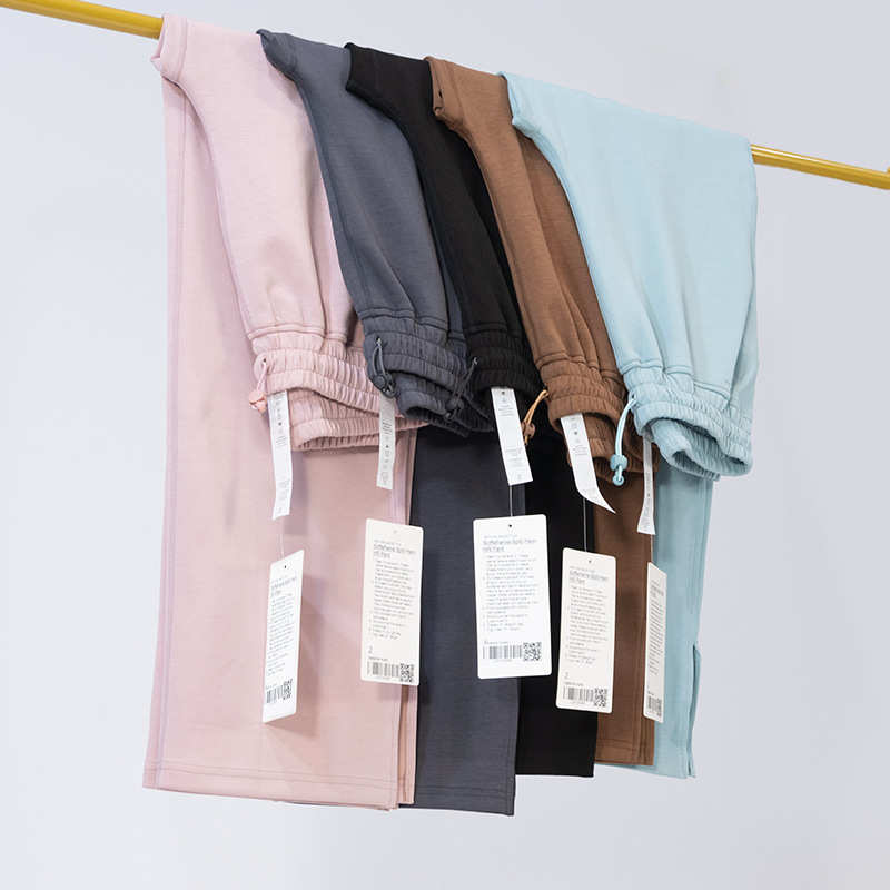 瑜伽服肌理垂感开衩裤阔腿长裤直筒高弹柔软女士运动详情7