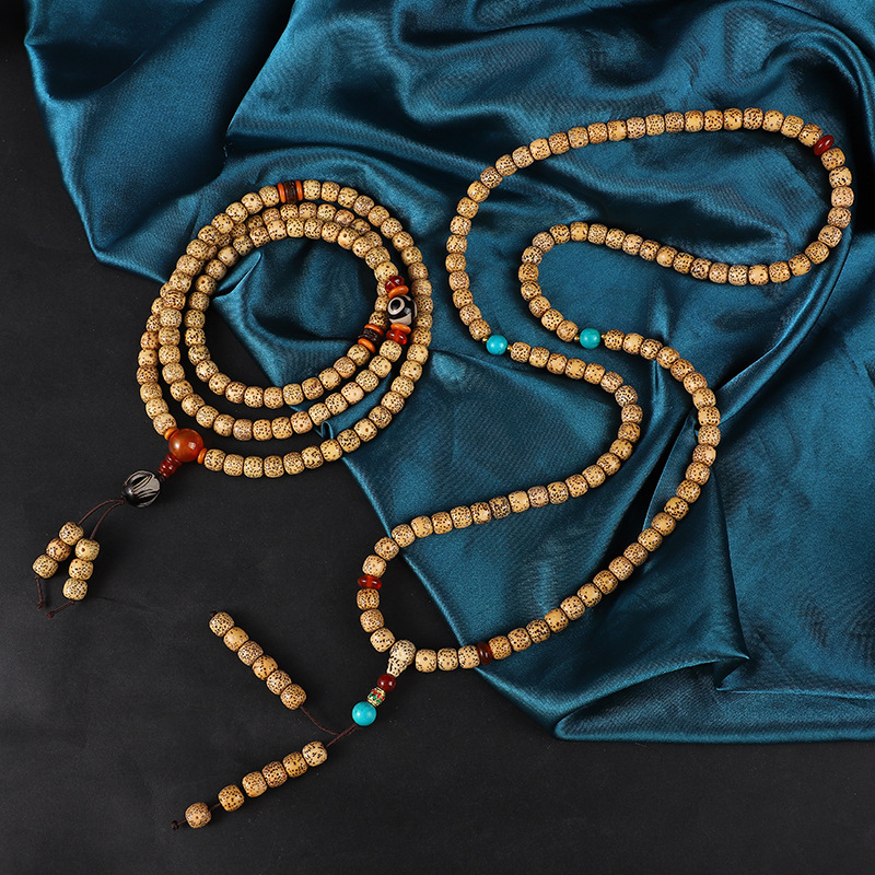 Mini Star and moon Bodhi seed bracelet, Shoushan charcoal-burned cat artistic and retro double and single loop bracelet and jewelry wholesale pic 7