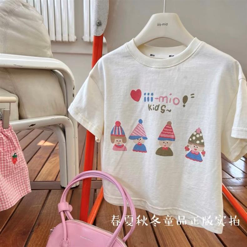 100%纯棉儿童短袖T恤夏季新款女童宝宝小女孩印花公主风半袖上衣t详情1